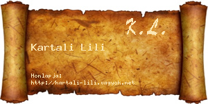 Kartali Lili névjegykártya